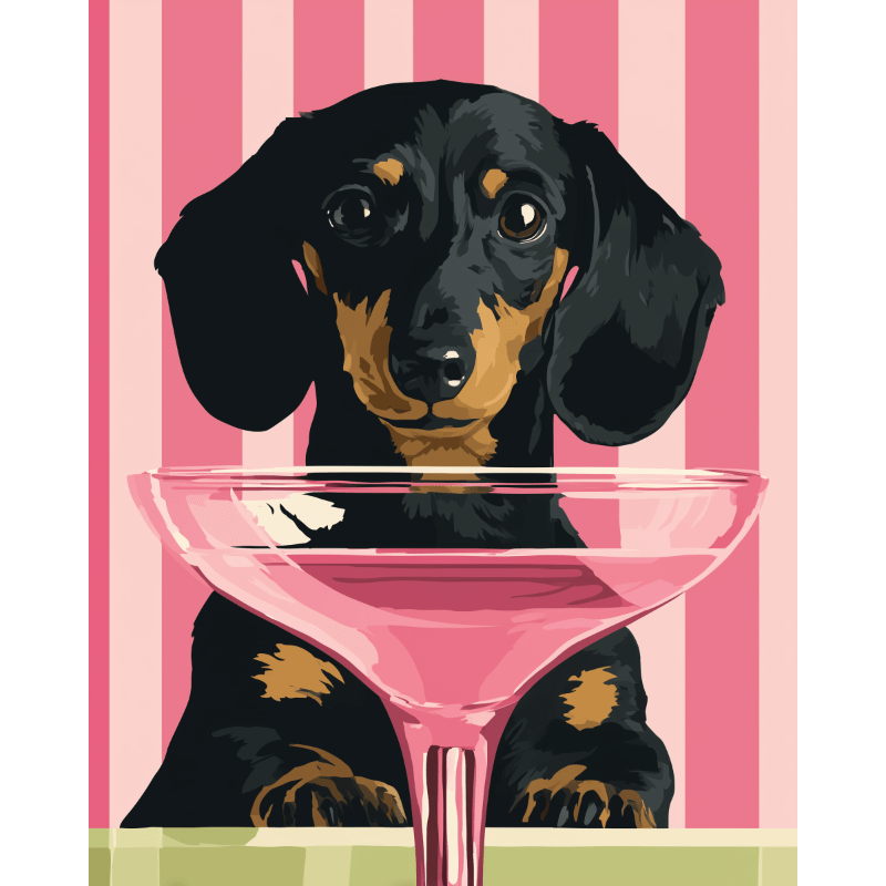 Dog with a Cocktail Dream - Paint by Numbers Kit