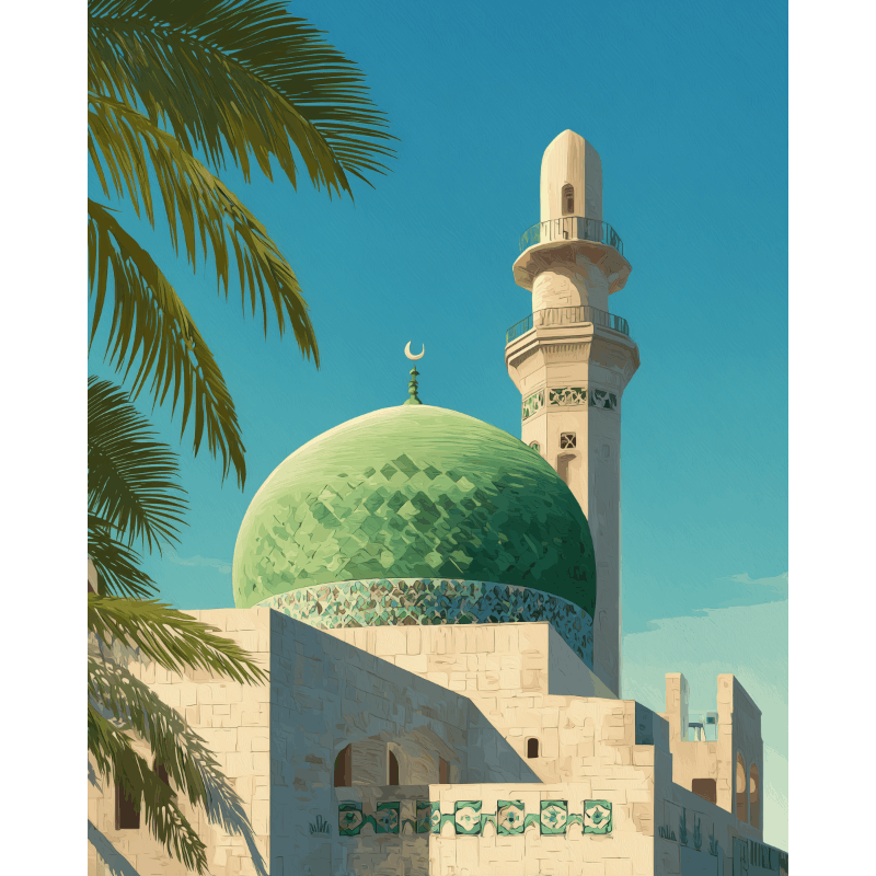 Sacred Mosque at Dusk - Paint by Numbers Kit