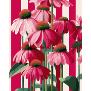 Vertical Blooms & Bold Stripes - Paint by Numbers Kit