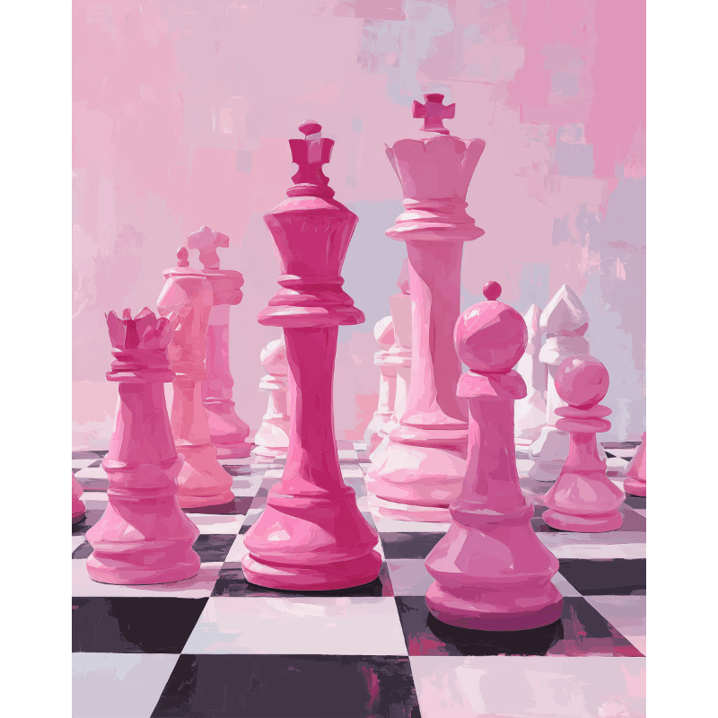 Pink Checkmate - Paint by Numbers Kit