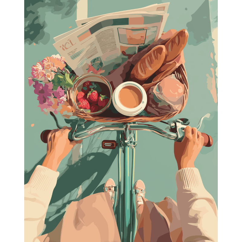 Morning Ride & Fresh Breads - Paint by Numbers Kit