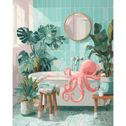 Octopus Bath Time - Paint by Numbers Kit