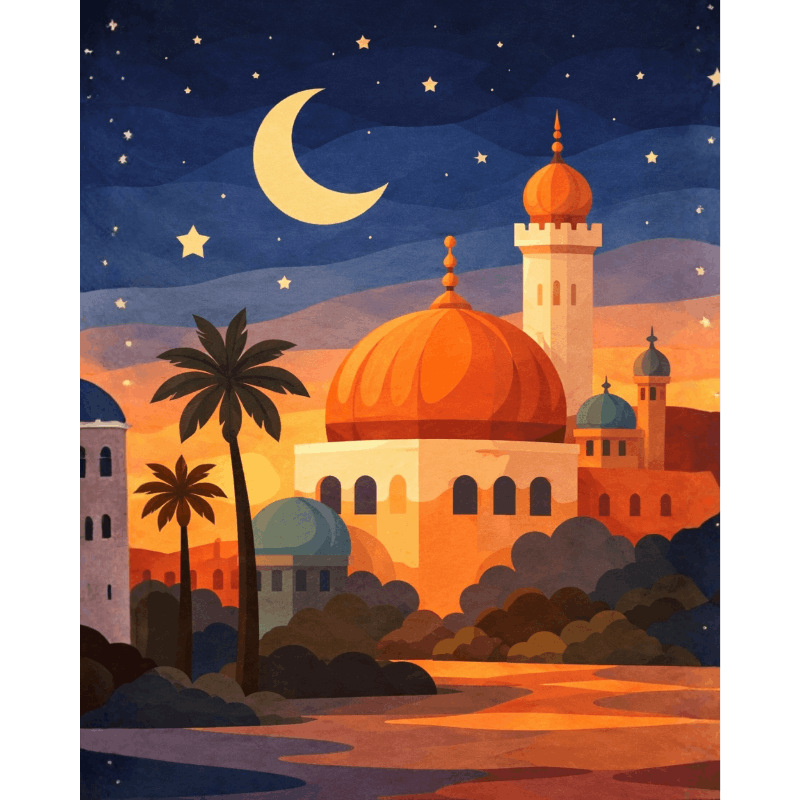 Nightfall Over the Crescent - Paint by Numbers Kit