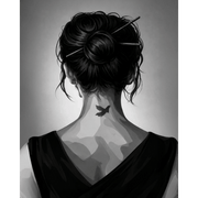 Girl with a Monochrome Message - Paint by Numbers Kit