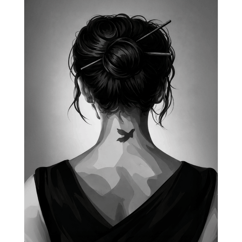 Girl with a Monochrome Message - Paint by Numbers Kit