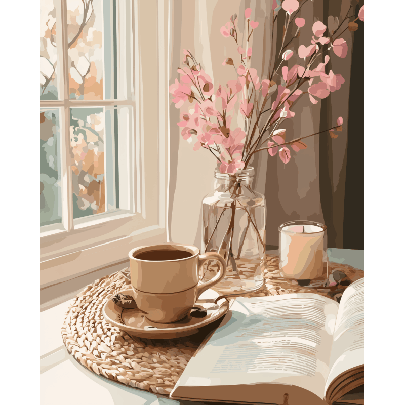 Cozy Interior in Soft Tones - Paint by Numbers Kit