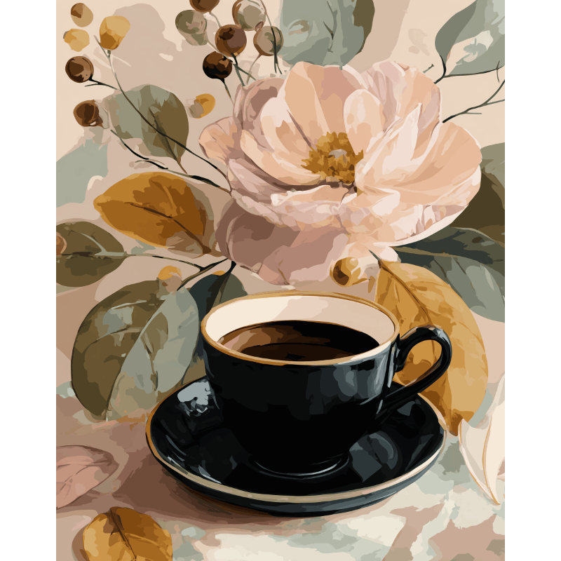 Morning Brew in Bloom - Paint by Numbers Kit