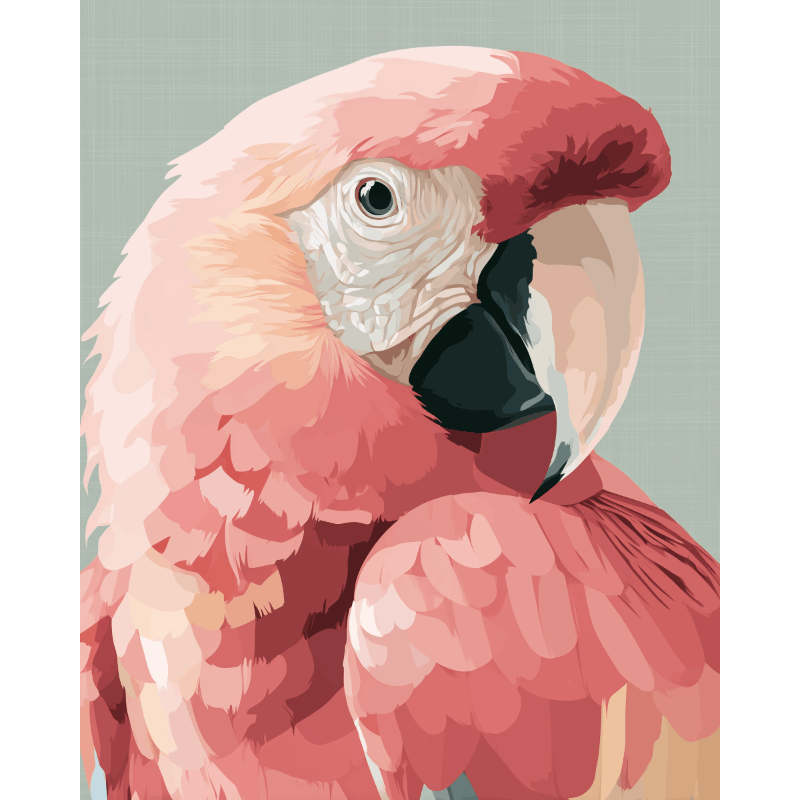 Pink Parrot Splash - Paint by Numbers Kit