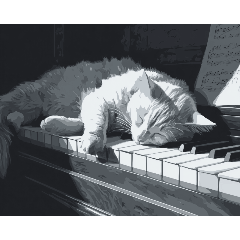 Melody in Monochrome - Paint by Numbers Kit