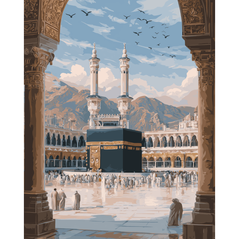 Journey Toward the Kaaba - Paint by Numbers Kit