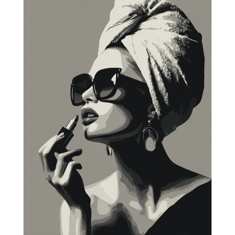 Elegant Black & White Fashion - Paint by Numbers Kit