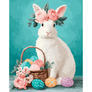 Easter Bunny with Blossoms - Paint by Numbers Kit