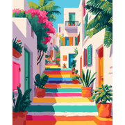Colorful Castle Stairs - Paint by Numbers Kit