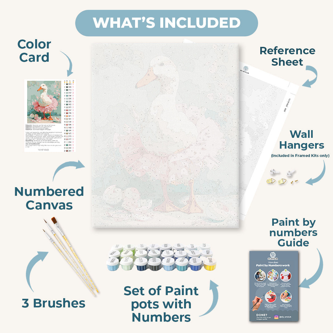White Goose Ballerina | Paint by Number - Detail 3