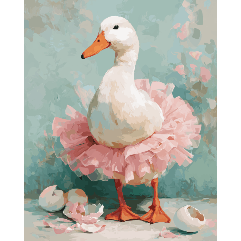 White Goose Ballerina | Paint by Number - Paint by Numbers Kit