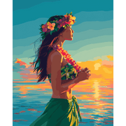 Hawaiian Sunset Hula - Paint by Numbers Kit
