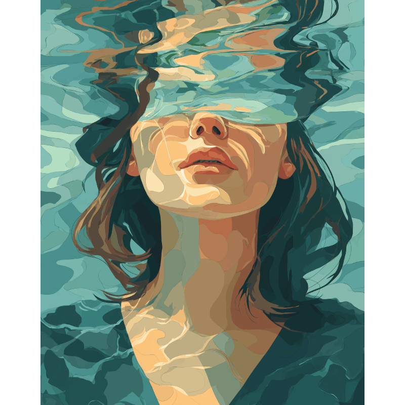Reflective Underwater Scene - Paint by Numbers Kit