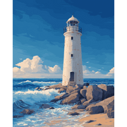 Seaside Lighthouse Vista - Paint by Numbers Kit
