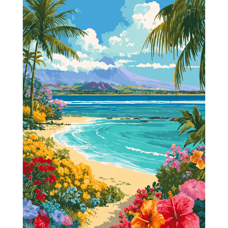 Hawaiian Paradise Views - Paint by Numbers Kit