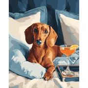 Elegant Dachshund Lounge - Paint by Numbers Kit