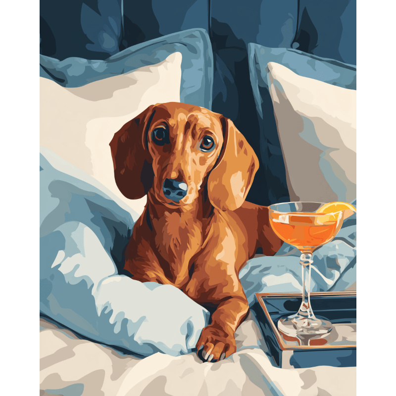 Elegant Dachshund Lounge - Paint by Numbers Kit