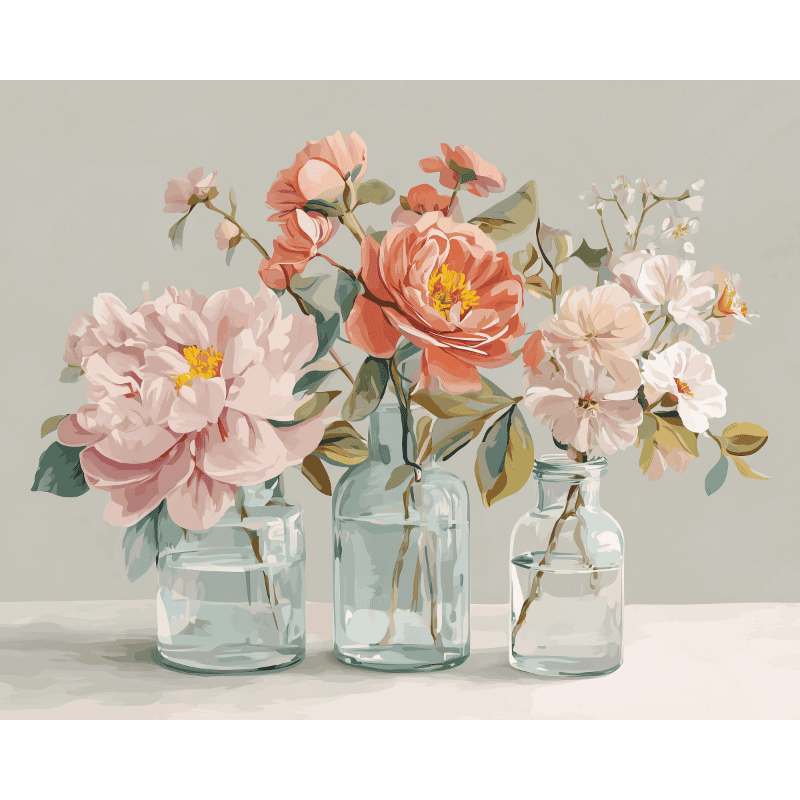 Elegant Botanical Vase - Paint by Numbers Kit