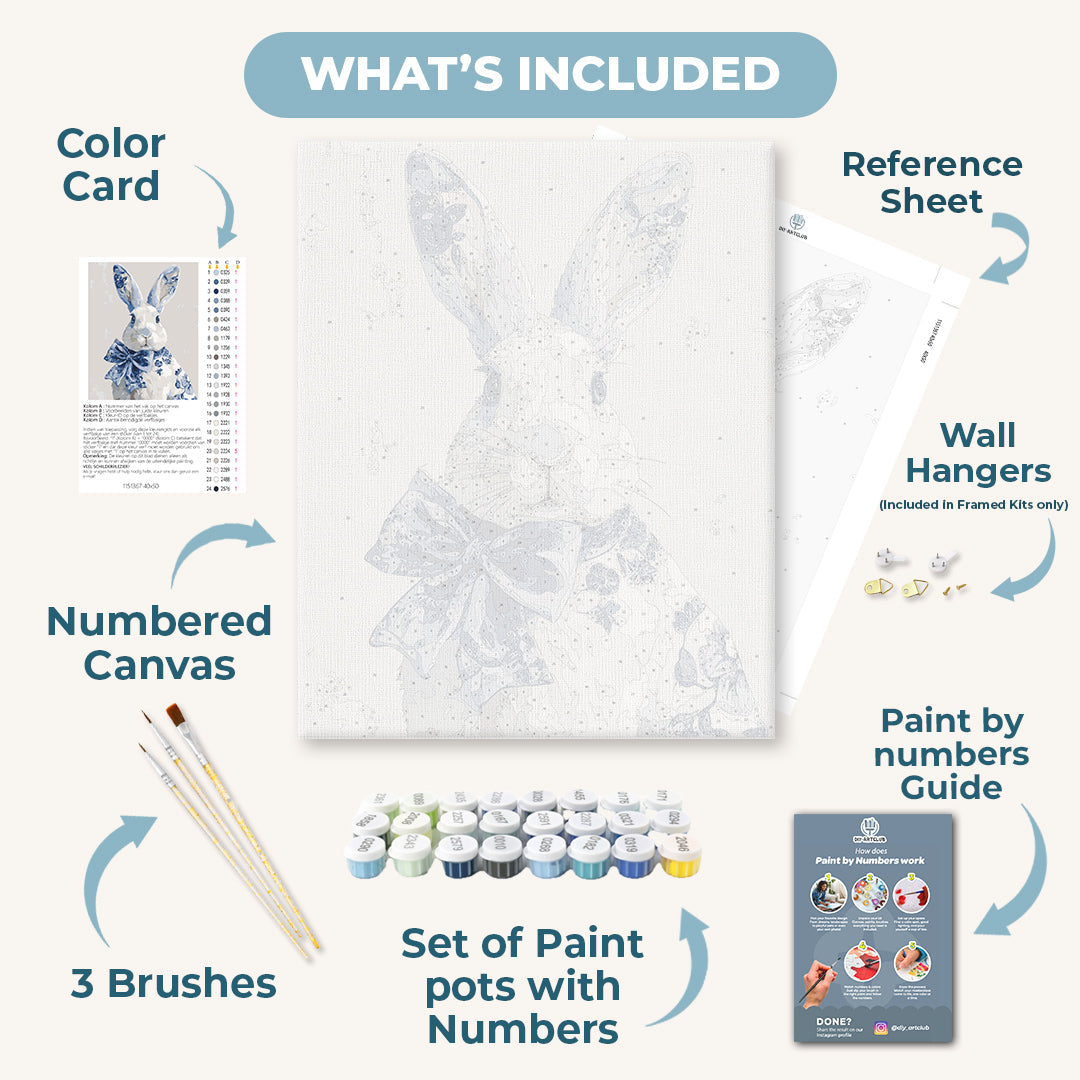Delft Bunny Charm | Paint by Number - Detail 3