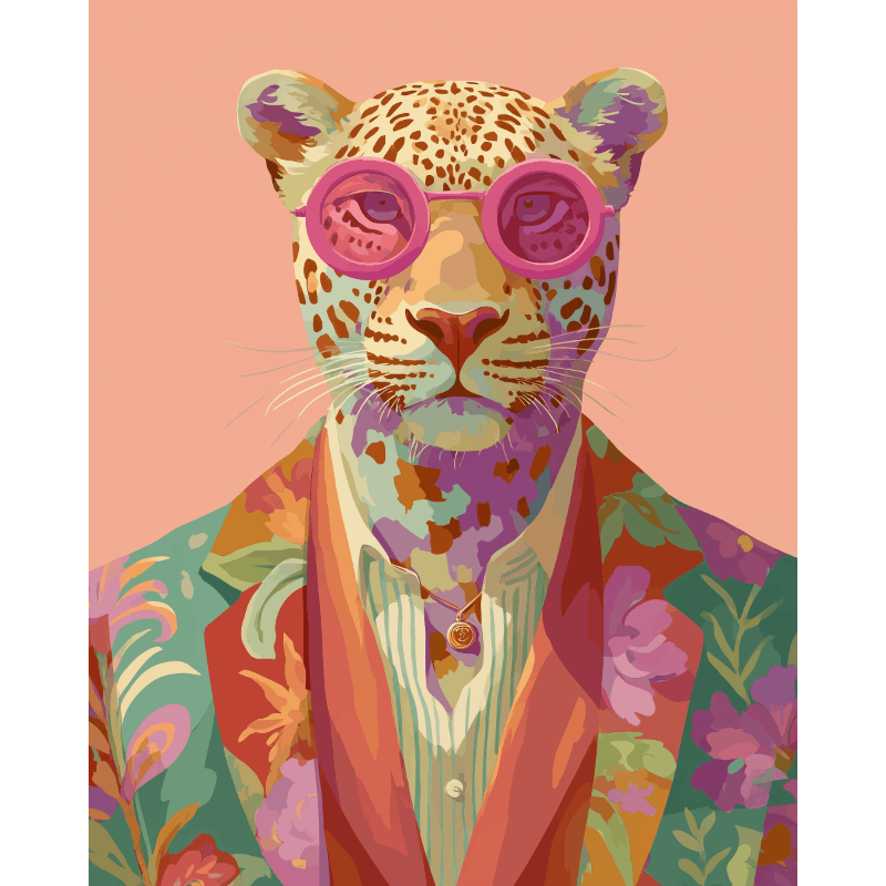 Fashion-Forward Leopard - Paint by Numbers Kit