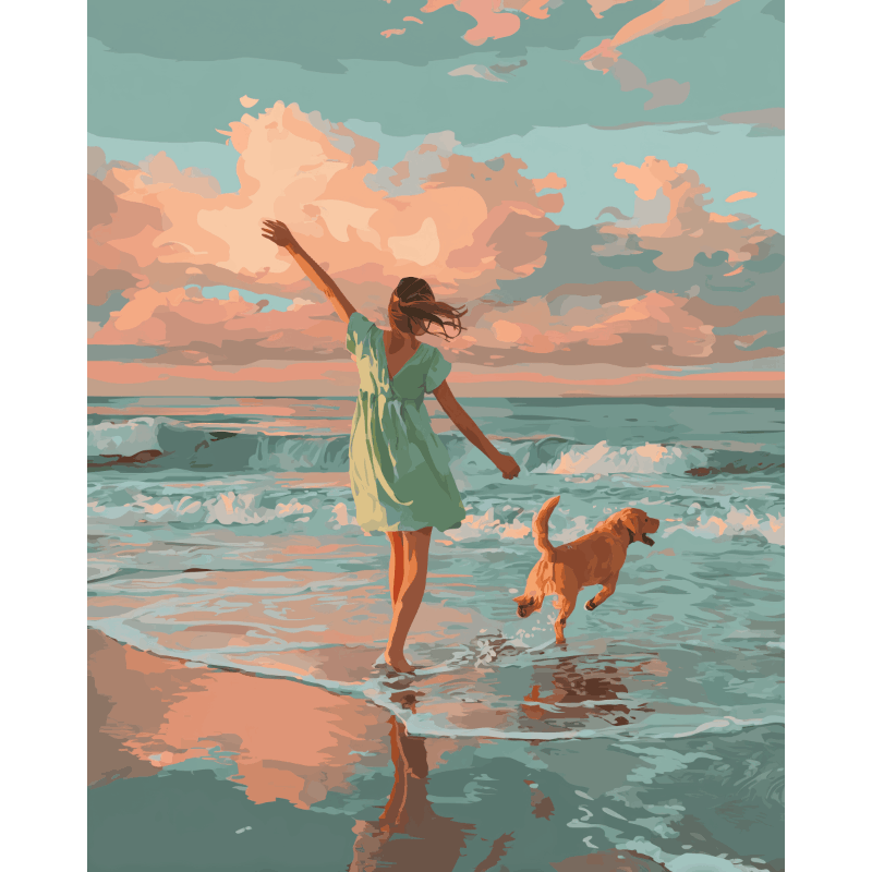 Ocean Breeze & Labrador - Paint by Numbers Kit