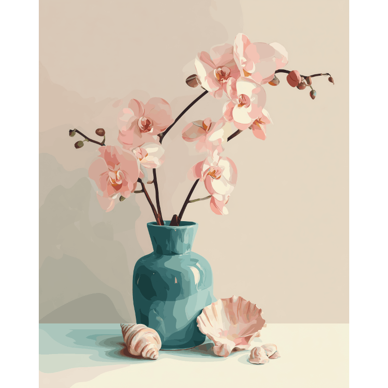 Graceful Floral Vignette - Paint by Numbers Kit