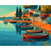 Mediterranean Village Scene - Paint by Numbers Kit