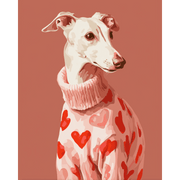 Pink Elegance: Greyhound Portrait - Paint by Numbers Kit