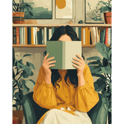 Cozy Book Nook Scene - Paint by Numbers Kit