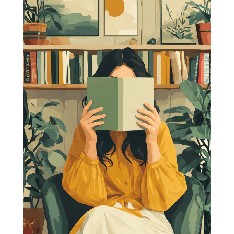Cozy Book Nook Scene - Paint by Numbers Kit
