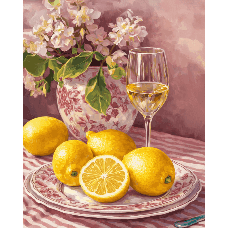 Pink Porcelain Still Life - Paint by Numbers Kit