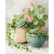 Springtime Succulents in Bloom - Paint by Numbers Kit