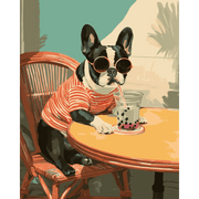 French Bulldog Café Vibes - Paint by Numbers Kit