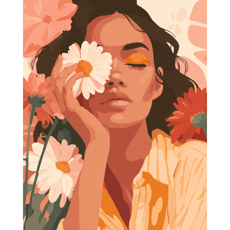 Blooming Woman’s Portrait - Paint by Numbers Kit