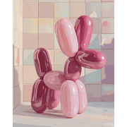 Pink Balloon Pooch - Paint by Numbers Kit