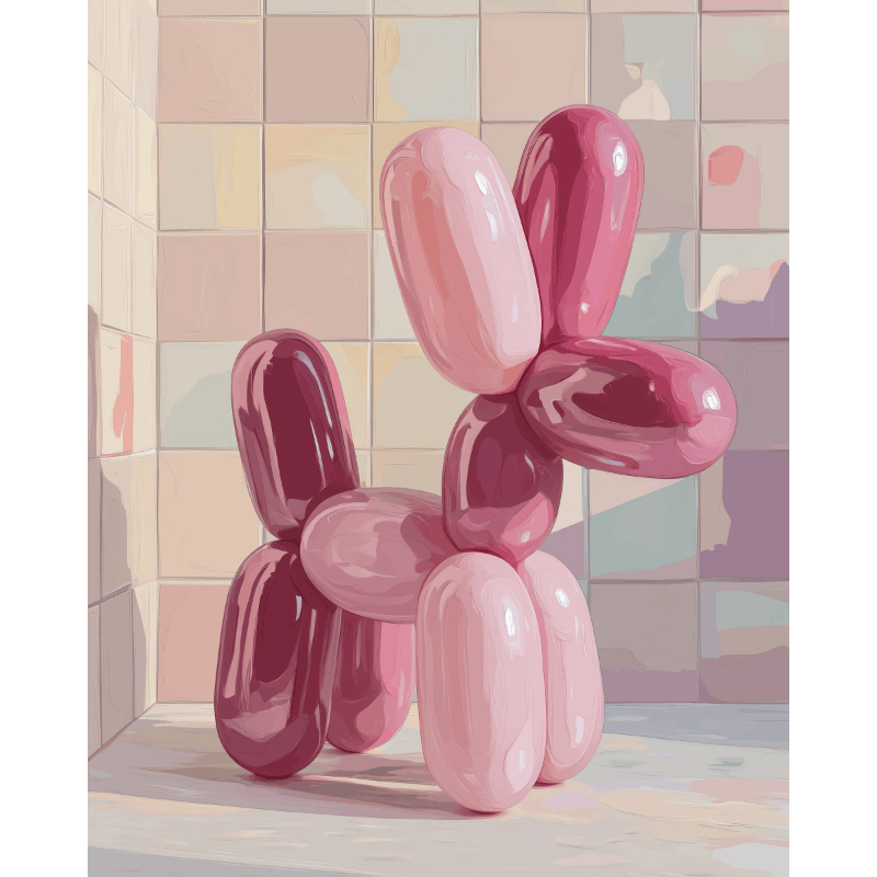 Pink Balloon Pooch - Paint by Numbers Kit