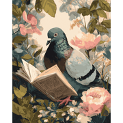 Literary Pigeon in Bloom - Paint by Numbers Kit