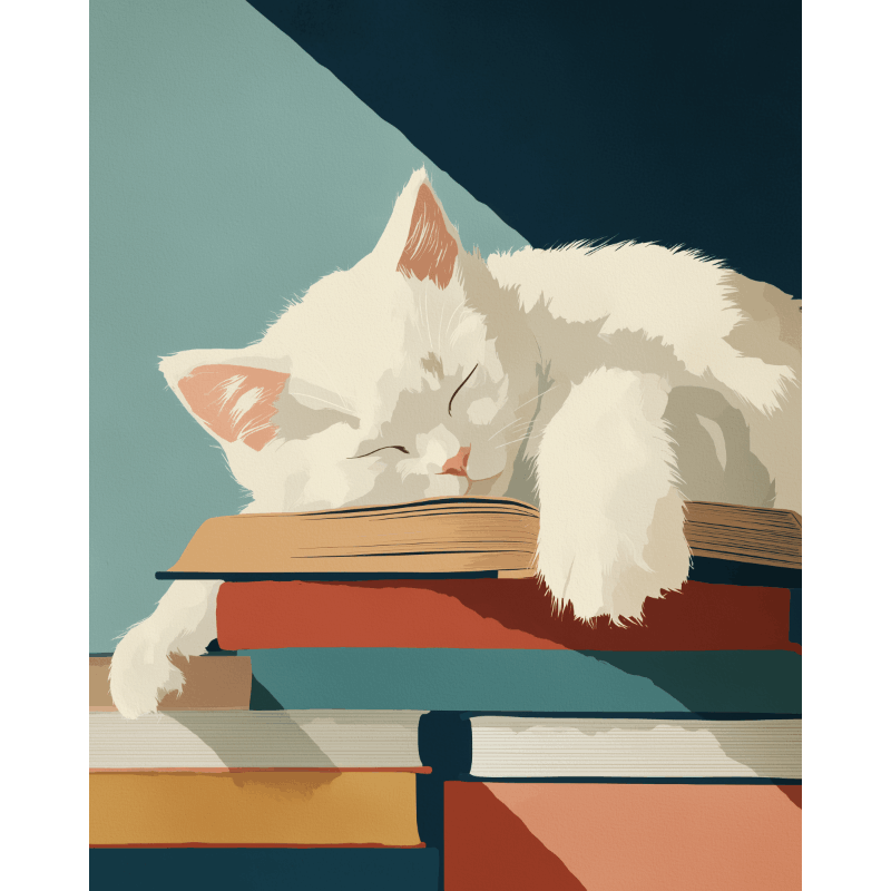 Dreamy Cat Bookmark - Paint by Numbers Kit