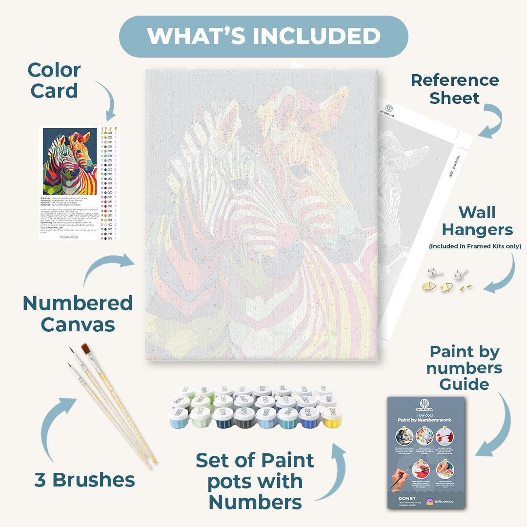 Colorful Zebras in Harmony - Detail 3
