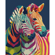 Colorful Zebras in Harmony - Paint by Numbers Kit