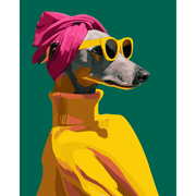 Chic Greyhound Portrait - Paint by Numbers Kit