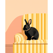 Elegant Black Rabbit Scene - Paint by Numbers Kit