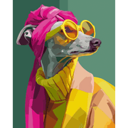 Chic Greyhound in Style - Paint by Numbers Kit