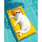 Poolside Purrs | Paint by Number - Paint by Numbers Kit
