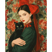 Girl with a Red Bow | Paint by Number - Paint by Numbers Kit