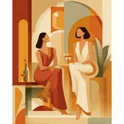 Elegant Conversations in Color - Paint by Numbers Kit